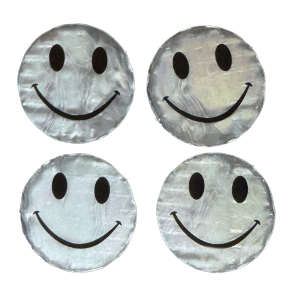 Stora Reflekterande stickers smile silver 12st