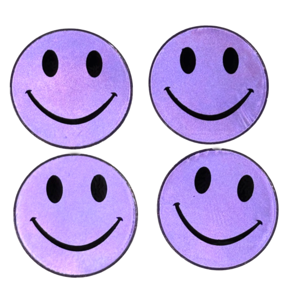 Stora Reflekterande stickers smile lila cm 12st