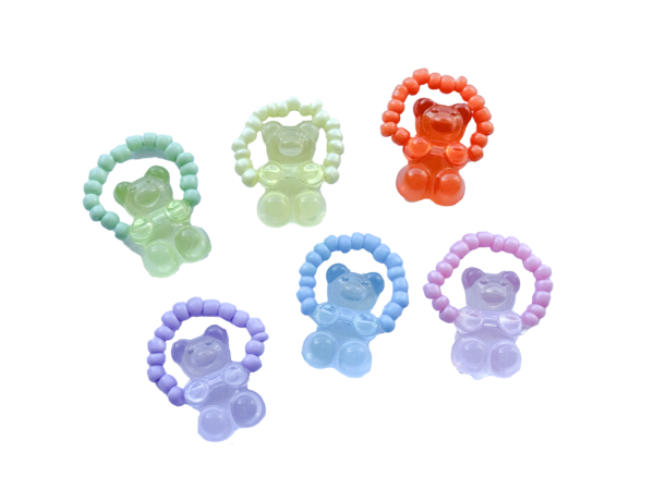 Pärlring m gummiband nalle 50st